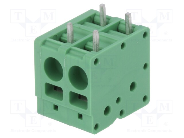 PCB terminal block; angled 90°; 5mm; ways: 2; on PCBs; 0.2÷4mm2