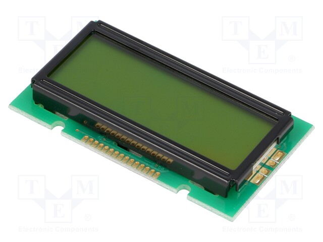 Display: LCD; alphanumeric; STN Positive; 12x2; yellow-green; LED