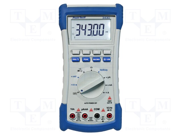 Digital multimeter; VDC: 220m/2,2/22/220/1000V; True RMS