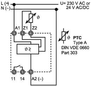 Module: temperature monitoring relay; temperature; DIN; SPST-NO