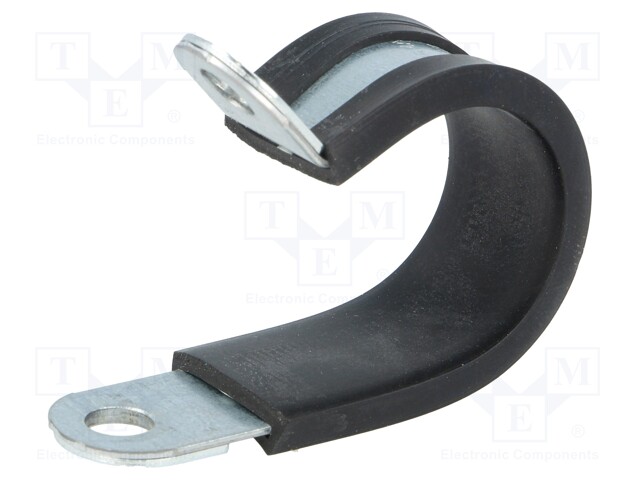 Fixing clamp; ØBundle : 23mm; W: 15mm; steel; Ømount.hole: 6.4mm