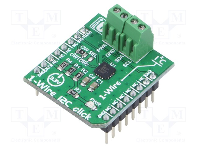 Click board; interface; 1-wire,GPIO; DS28E17; mikroBUS connector