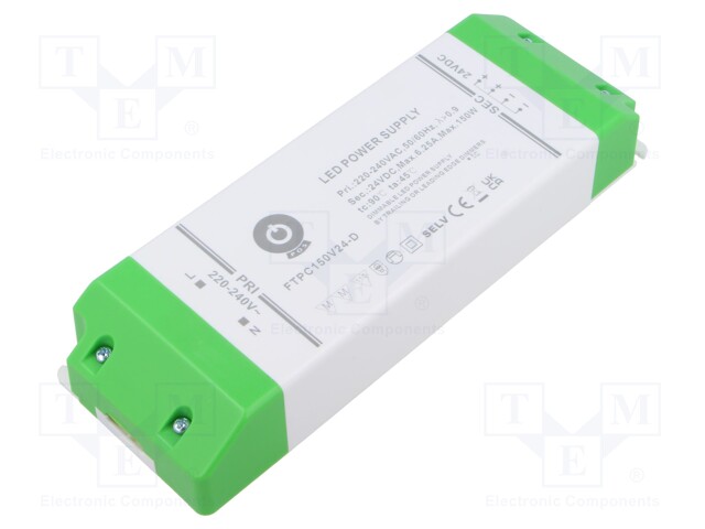 Power supply: switching; LED; 150W; 24VDC; 6.25A; 180÷264VAC; OUT: 1