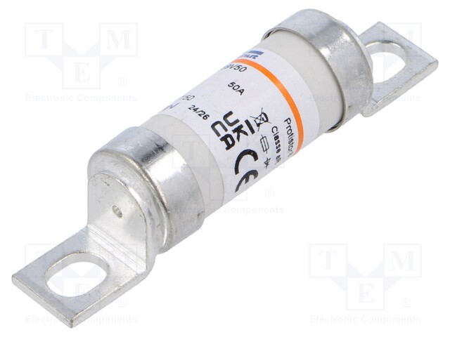 Fuse: fuse; aR; 50A; 690VAC; ceramic,industrial; 17x49mm