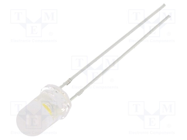 LED; 5mm; white warm; 4200÷5800mcd; 100°; 20mA; 2.7÷3.4V