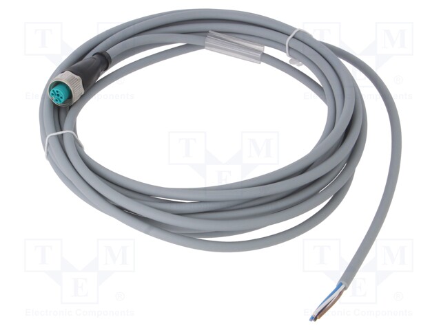 Connection lead; M12; PIN: 4; straight; 5m; plug; PUR; female