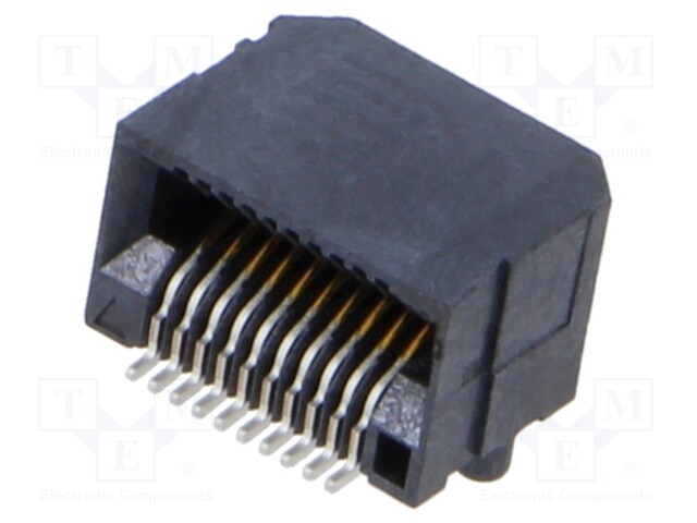 Connector: card edge; PIN: 20; 0.635mm; gold-plated; SMT; on PCBs