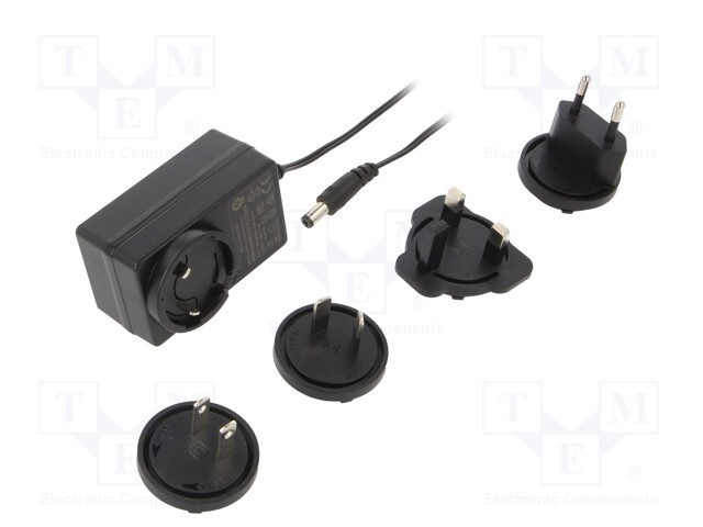 Power supply: switched-mode; 12VDC; 2A; Out: 5,5/2,1; 24W; -10÷45°C