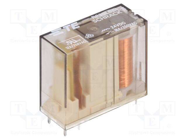 Relay: electromagnetic; SPST-NO; Ucoil: 24VDC; 16A/250VAC; 1.1kΩ