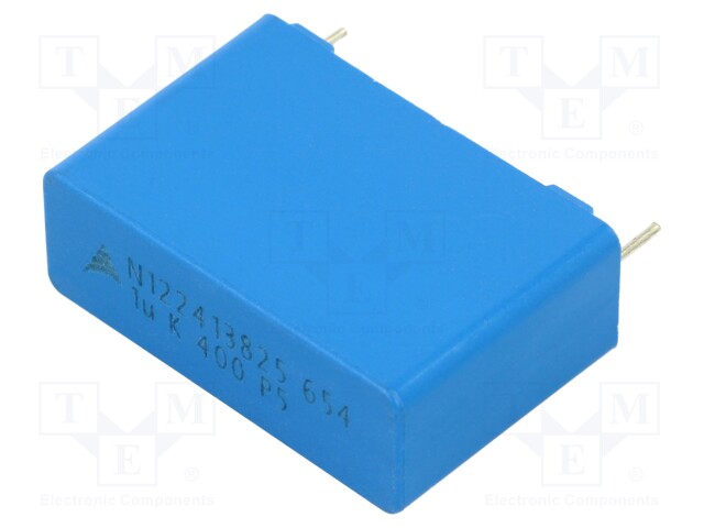 Capacitor: polypropylene; 1uF; 400VDC; 27.5mm; ±10%; 31.5x21x11mm