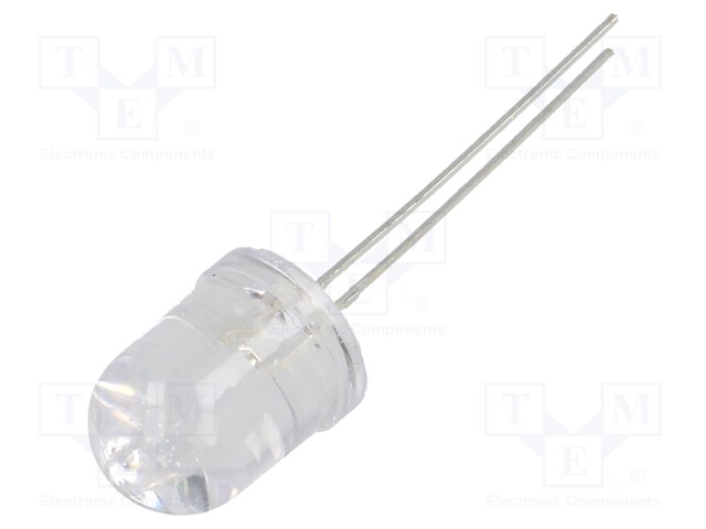 LED; 10mm; red; 2200÷2900mcd; 30°; Front: convex