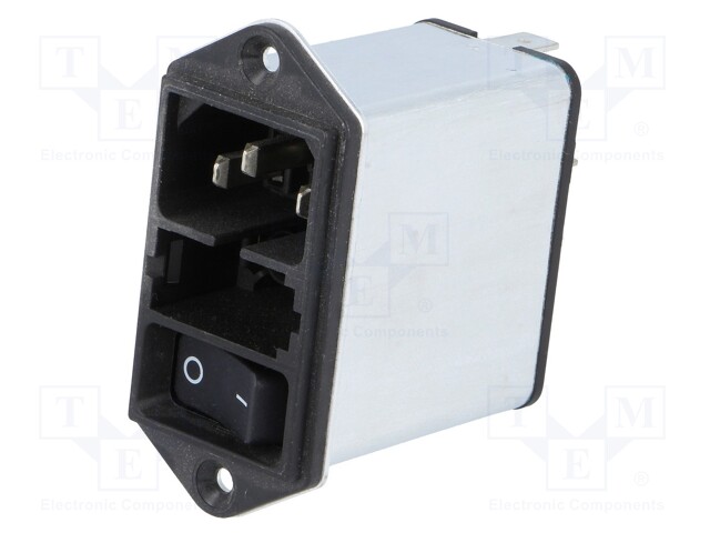 Connector: AC supply; socket; male; 6A; 250VAC; IEC 60320; 0.8mH