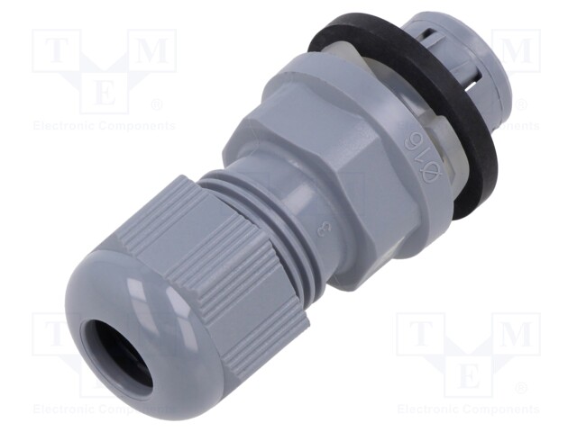 Cable gland; M16; IP68; Mat: polyamide; grey; Entrelec