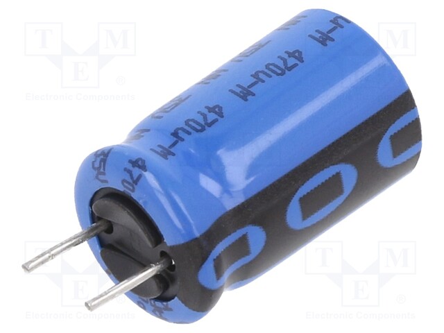 Capacitor: electrolytic; 470uF; 35VDC; Ø10x16mm; Pitch: 5mm; ±20%