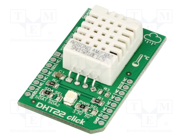 Click board; humidity/temperature sensor; 1-wire; AM2302