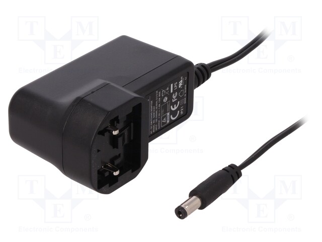 Power supply: switched-mode; 7.5VDC; 1.6A; Out: 5,5/2,1; 12W; 82%