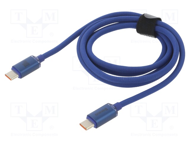 Cable; USB 2.0; USB A socket,USB C plug; 1.2m; blue; 100W