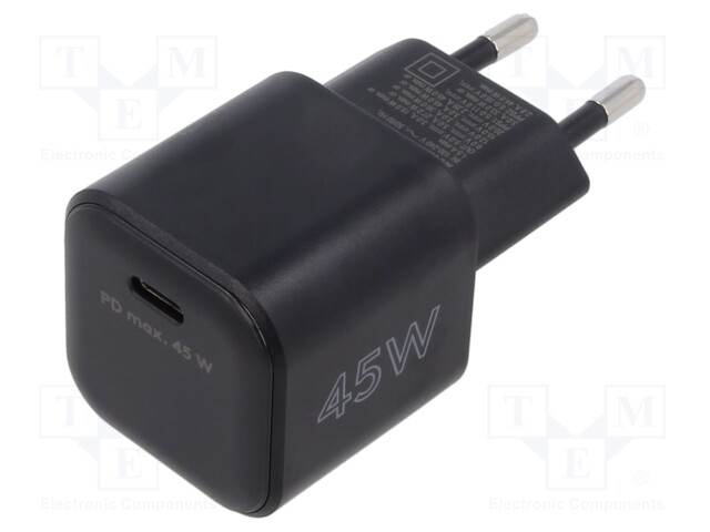 Power supply: switched-mode; plug; 45W; Plug: EU; Usup: 110÷240VAC