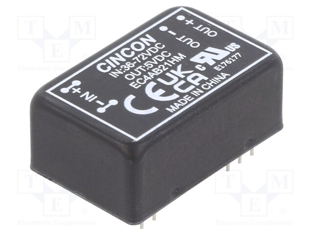 Converter: DC/DC; 5/6W; Uin: 36÷72V; Uout: 5VDC; Iout: 1A; DIP24; 15g