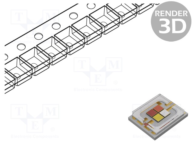 LED; EMITER,quadcolour; RAGB; 120°; 700mA; Lens: transparent; 15W