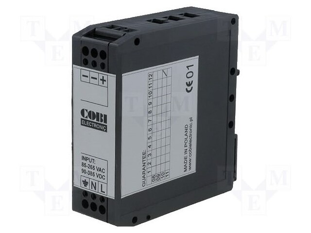 Power supply: switched-mode; 25W; 12VDC; 2A; 185÷265VAC; 100g