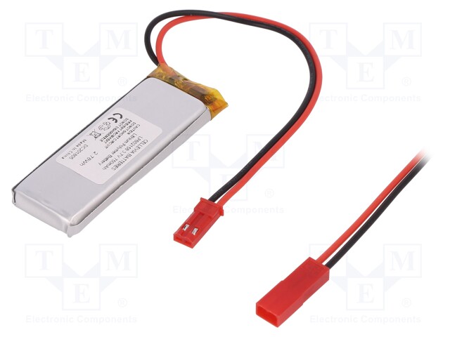 Re-battery: Li-Po; 3.7V; 750mAh; Leads: cables; 6x21x58mm