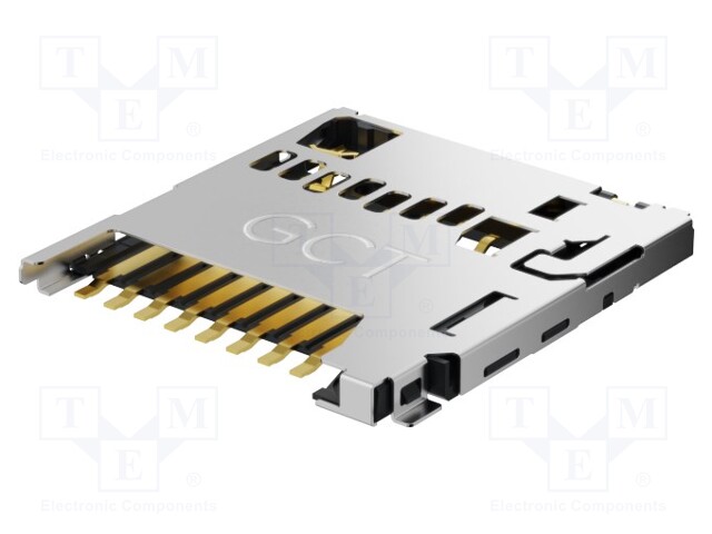 Connector: for cards; microSD; push-push; SMT; gold flash; 1.28mm