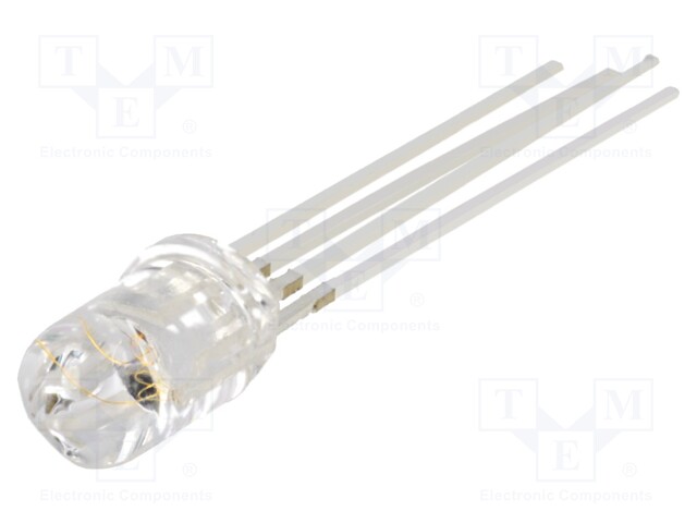 LED; 5mm; tricolour; RGB; 7000÷8500mcd; 12000÷14400mcd; 30°; anode