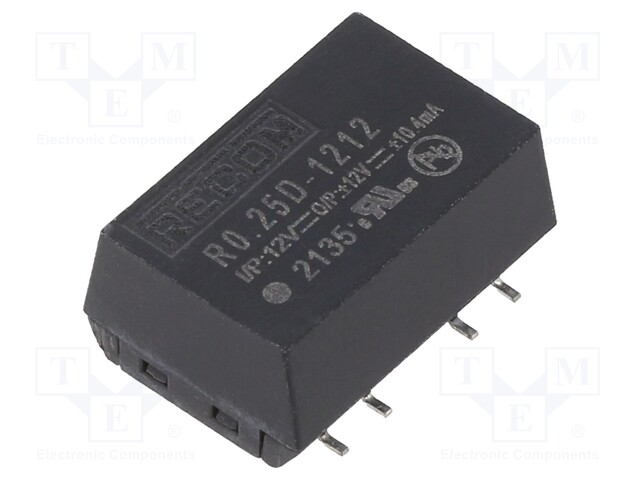 Converter: DC/DC; 0.25W; Uin: 10.8÷13.2V; Uout: 12VDC; Uout2: -12VDC