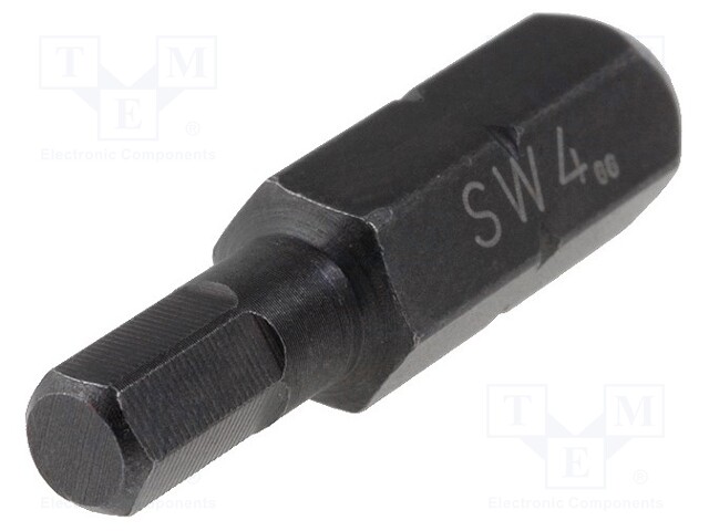 Screwdriver bit; Allen hex key; HEX 4mm; Overall len: 25mm