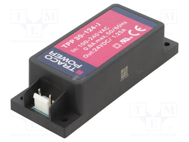 Converter: AC/DC; 30W; Uout: 24VDC; Iout: 1250mA; 89.5%; 85÷264VAC