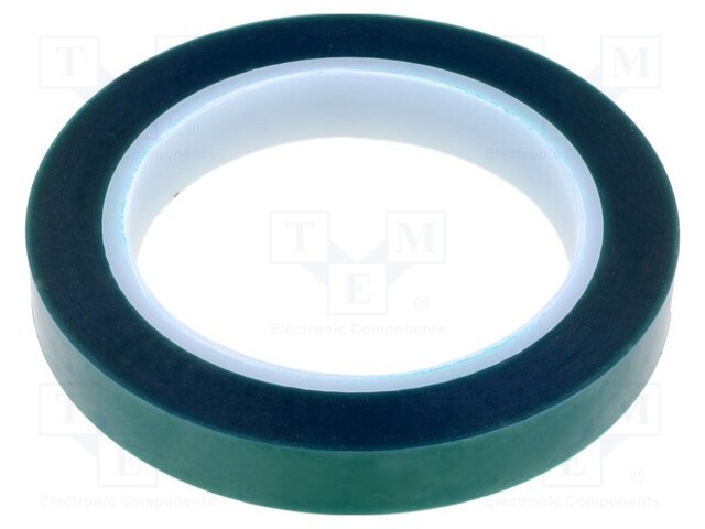 Tape: insulation; W: 15mm; L: 66m; D: 0.06mm; green; silicone; 70%