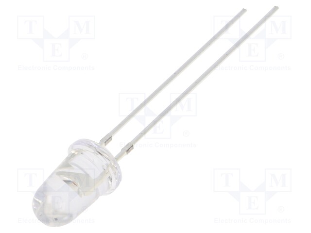 LED; 5mm; yellow; 43000÷50000mcd; 8°; 30mA; 2.1÷2.6V; Front: convex