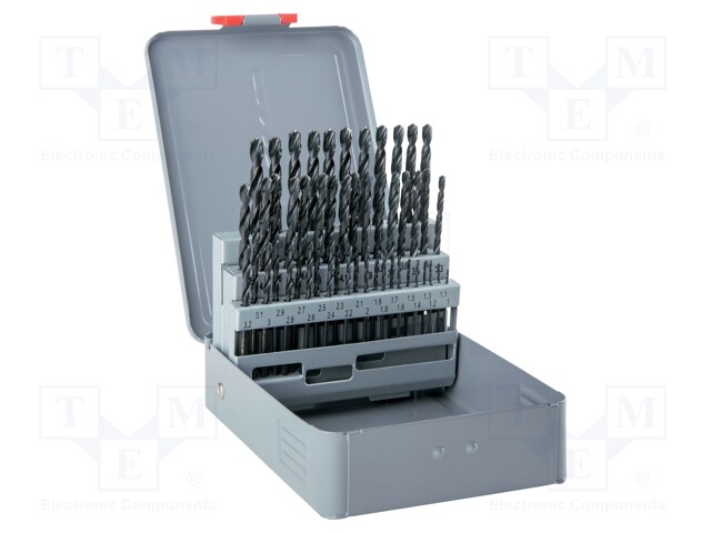 Drill set; Application: metal,steel; Pcs: 50; Mat: HSS; for metal