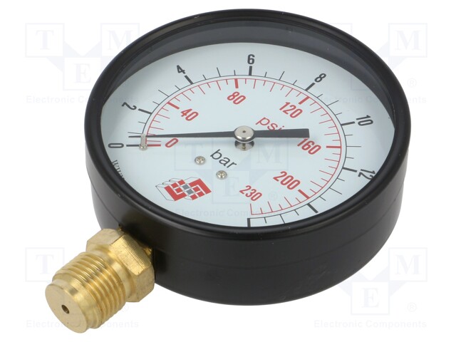 Manometer; 0÷16bar; non-aggressive liquids,inert gases; 100mm