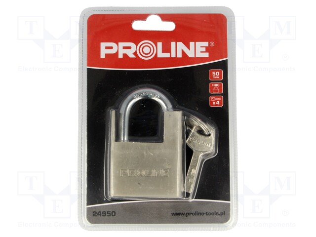 Padlock; Application: gates,cabinets,sheds; Kind: shackle; 50mm