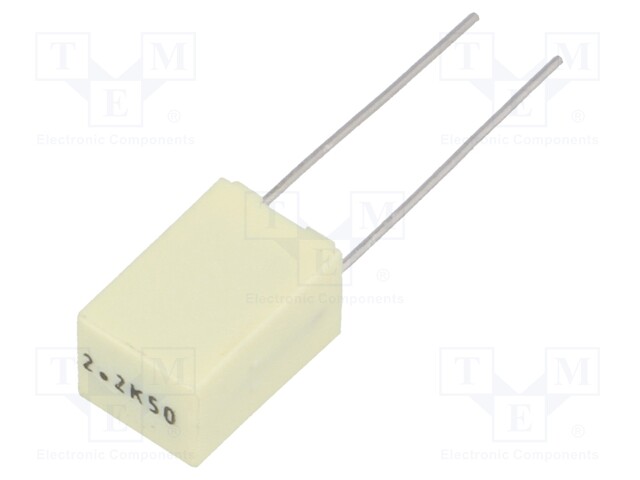 Capacitor: polyester; 2.2uF; 30VAC; 50VDC; Pitch: 5mm; ±10%