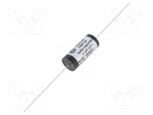 Capacitor: polypropylene; 2.7uF; 400VDC; ±2%; Ø15.9x35mm; -25÷85°C