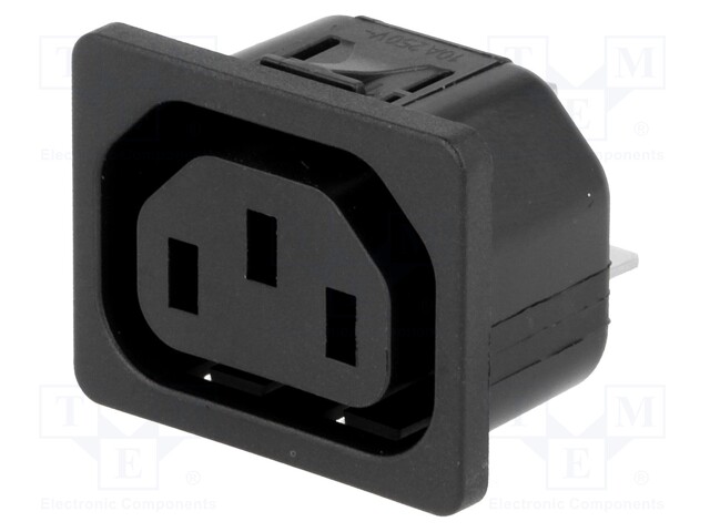 Connector: AC supply; socket; female; 10A; 250VAC; IEC 60320