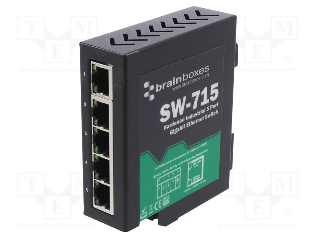 Industrial module: switch Ethernet; unmanaged; 5÷30VDC; RJ45