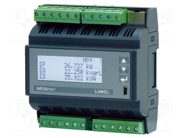 Meter; for DIN rail mounting; LCD; 45÷65Hz; Output: relay x2; 63A