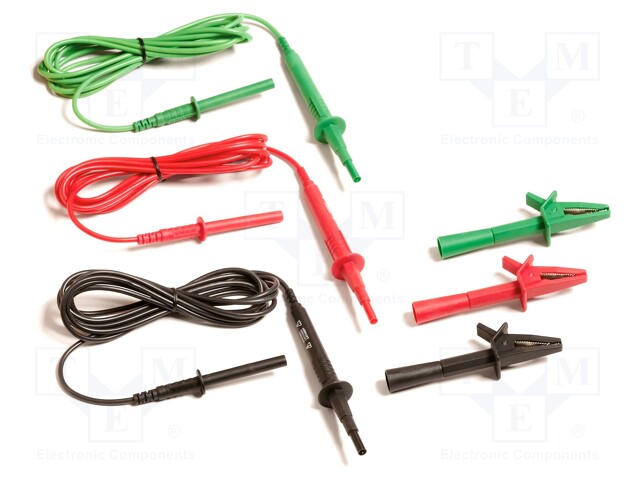 Test acces: test lead; black,red,green; test leads x3