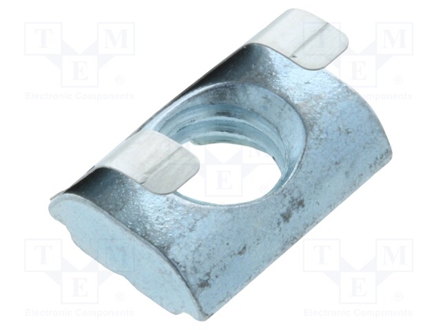 Nut; for profiles; Width of the groove: 8mm; V: with spring leaf