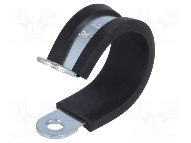 Fixing clamp; ØBundle : 22mm; W: 12mm; steel; Cover material: EPDM