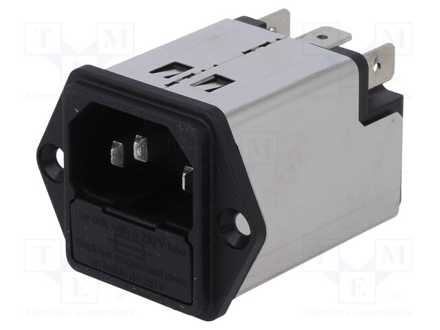 Connector: AC supply; socket; male; 1A; 250VAC; IEC 60320; 11mH