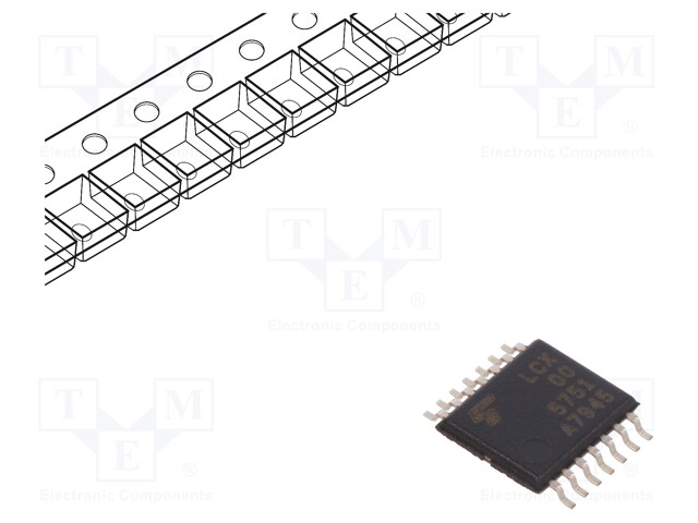 IC: digital; NAND; Channels: 4; IN: 2; SMD; TSSOP14; Series: LCX; 6ns