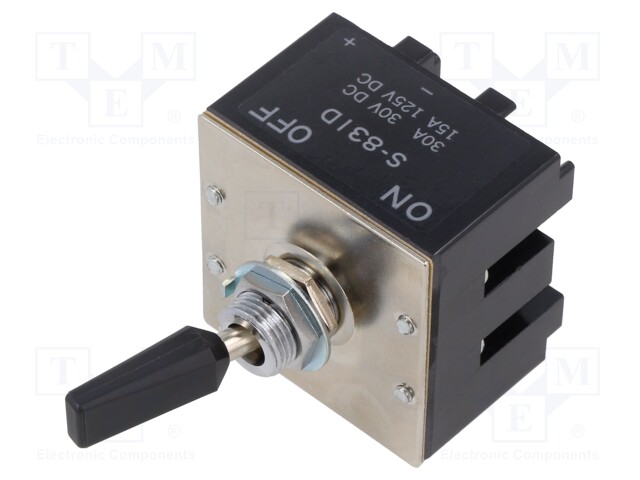 Switch: toggle; Pos: 2; 3PST; ON-OFF; 30A/48VDC; Leads: screw