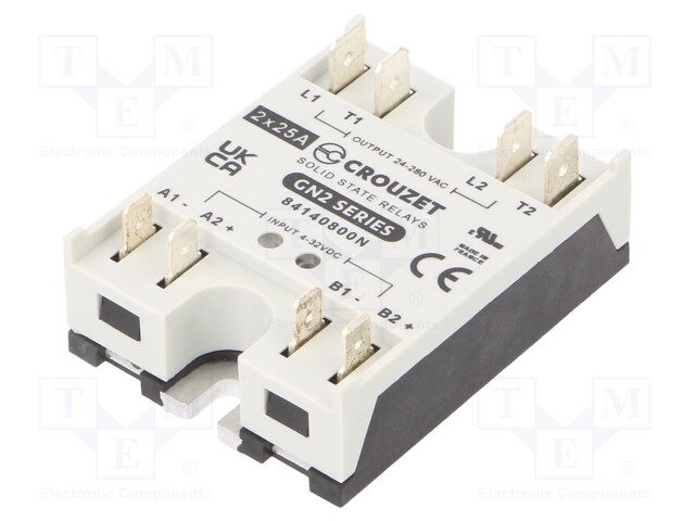 Relay: solid state; Ucntrl: 4÷32VDC; 25A; 24÷280VAC; -40÷80°C
