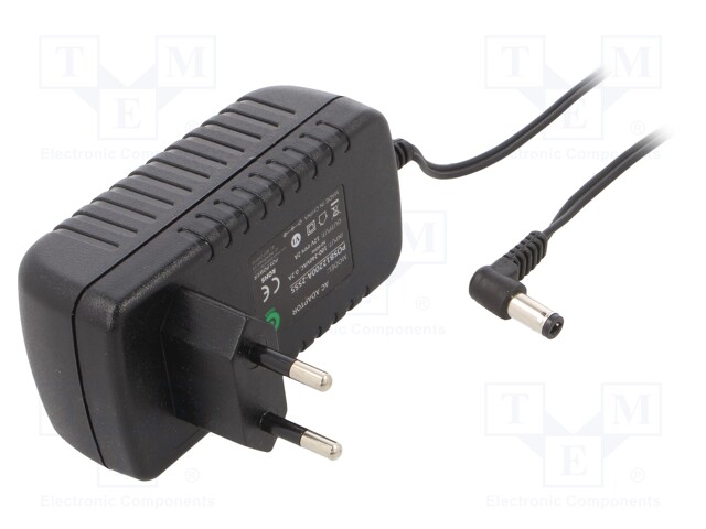 Power supply: switched-mode; voltage source; 12VDC; 2A; 24W; plug