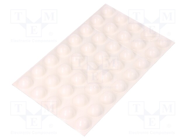 Self-adhesive foot; H: 7.9mm; white; polyurethane; Dim: 16x16mm